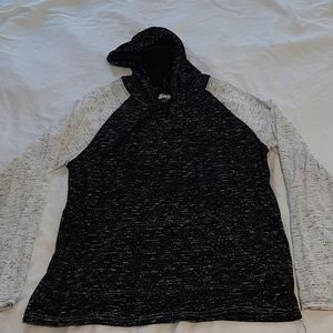 Mens lightweight black and white hoodie